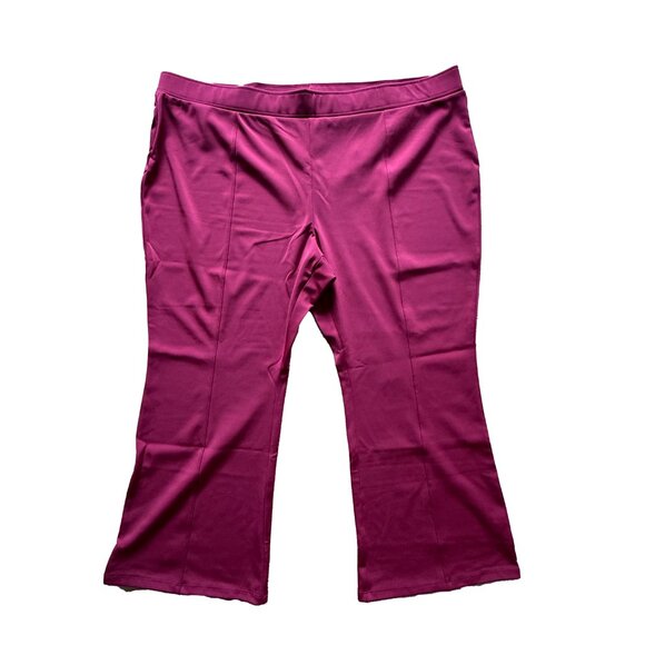 NWT Iman Global Chic Maroon Red Bootcut Pull-On Pants 3XP Plus Size Trouser - Picture 1 of 5